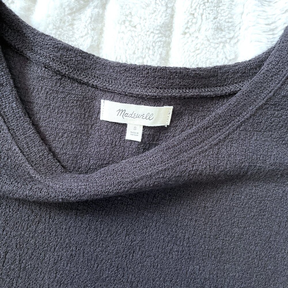 Madewell Texture & Thread Flutter-Sleeve Top (Bla… - image 5